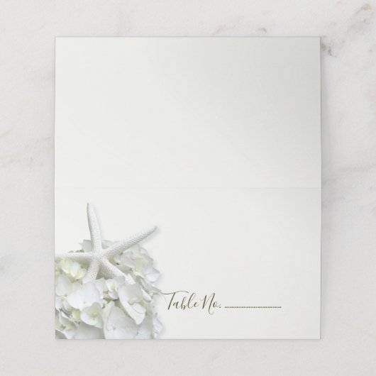 Seaside Garden White Starfish Hydrangea Plaatskaartje (Buitenkant ongevouwen)