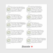 Seaside Garden White Wedding Individuele Mailing Sticker (Vel)