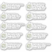 Seaside Garden White Wedding Individuele Mailing Sticker (Voorkant)