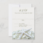 Seaside Garden White Wedding Vertical Reply Kaarte RSVP Kaartje (Voorkant)