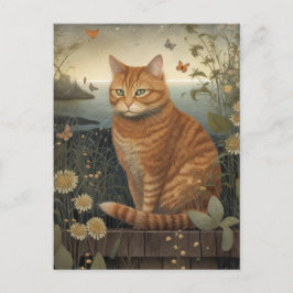 Seaside Ginger Tom Cat Briefkaart