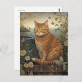 Seaside Ginger Tom Cat Briefkaart (Voorkant / Achterkant)