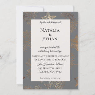 Seaside Glow Starfish Coral Weddenschap Kaart
