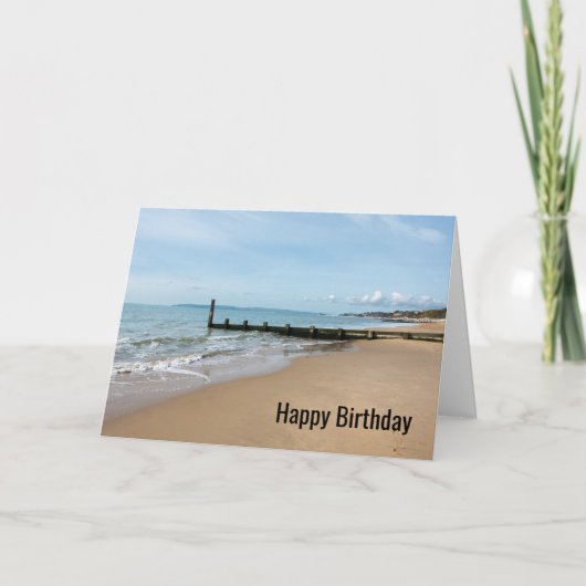 Seaside Happy Birthday Kaart (Voorkant)