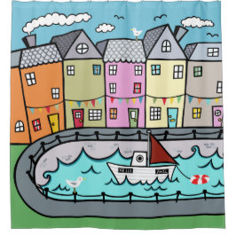 Seaside Harbour Nautical Thétaire Douchegordijn