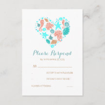Seaside Heart Nautical White Wedding RSVP-kaart