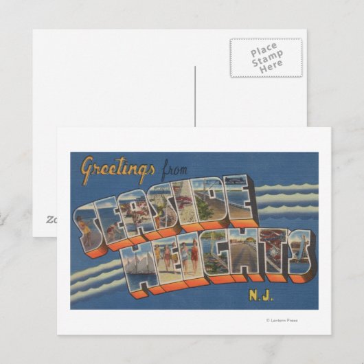 Seaside Heights, New Jersey - Large Letter Scene Briefkaart (Voorkant / Achterkant)