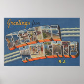 Seaside Heights, New Jersey - Large Letter Scene Poster (Voorkant)