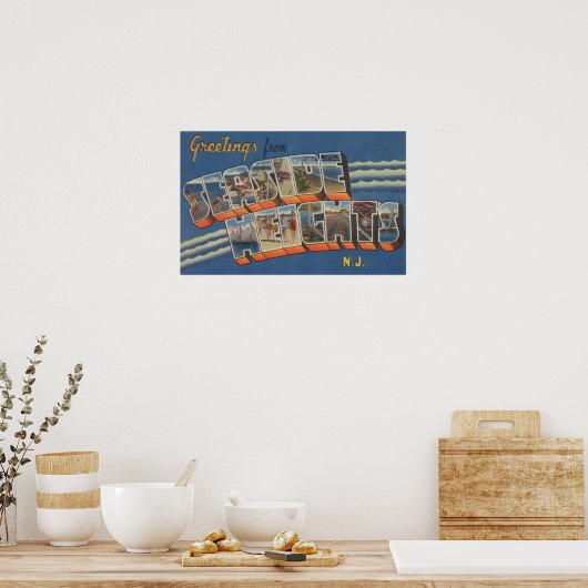 Seaside Heights, New Jersey - Large Letter Scene Poster (Keuken)