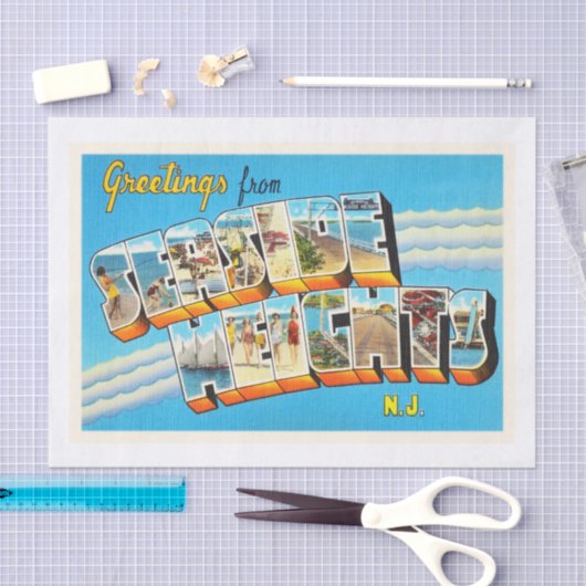 Seaside Heights New Jersey NJ Briefkaart- Tissuepapier (Craft)
