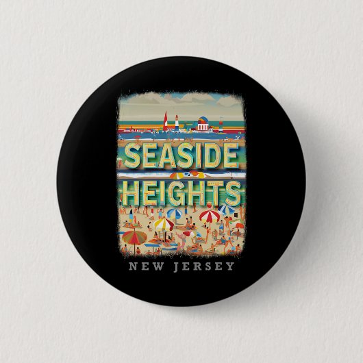Seaside Heights New Jersey Nj Strand Bliss Sd26 Ronde Button 5,7 Cm (Voorkant)