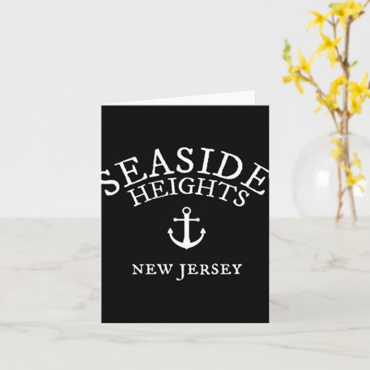 Seaside Heights Nj Shirt, New Jersey Sea Town  Kaart (Gele Bloem)