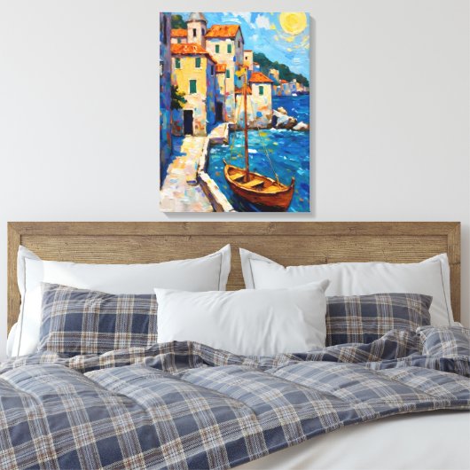 Seaside in Europe Canvas Afdruk (Insitu (Slaapkamer))