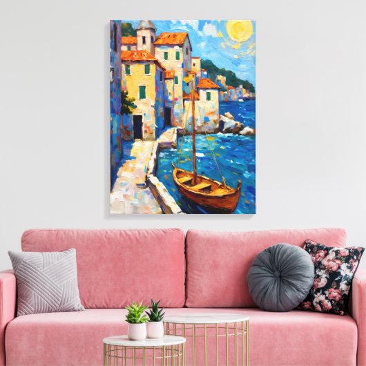 Seaside in Europe Canvas Afdruk (Insitu (Woonkamer))