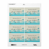 Seaside in Sand en Aqua Water Flessenetiket Etiket (Full Sheet)