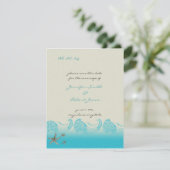 Seaside in Zand en Aqua Save the Date (Staand voorkant)