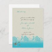 Seaside in Zand en Aqua Save the Date (Voorkant / Achterkant)