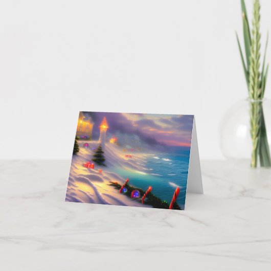 Seaside Kerstmis Feestdagen Kaart (Voorkant)