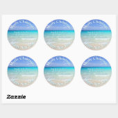 Seaside Kerstmis Tropische Adresetiketten Ronde Sticker (Vel)