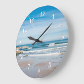 Seaside landschap, mooie muurklok grote klok (Hoek)