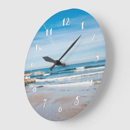 Seaside landschap, mooie muurklok grote klok (Hoek)
