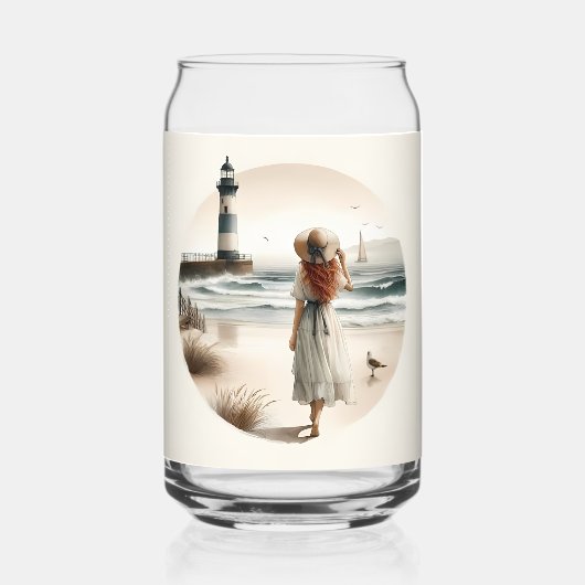 Seaside Lighthouse Stroll Blikvorm Glas (Voorkant)