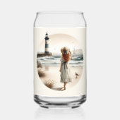 Seaside Lighthouse Stroll Blikvorm Glas (Achterkant)