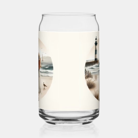 Seaside Lighthouse Stroll Blikvorm Glas (Links)