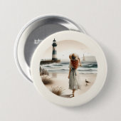 Seaside Lighthouse Stroll Button (Voorkant /achterkant)