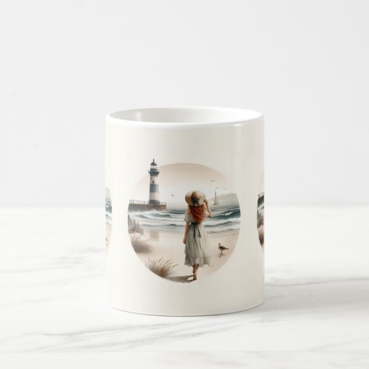 Seaside Lighthouse Stroll Koffiemok (Center)