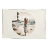 Seaside Lighthouse Stroll Kussensloop (Achterkant)