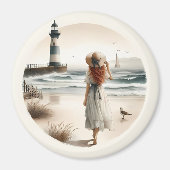 Seaside Lighthouse Stroll Magnet (Voorkant)