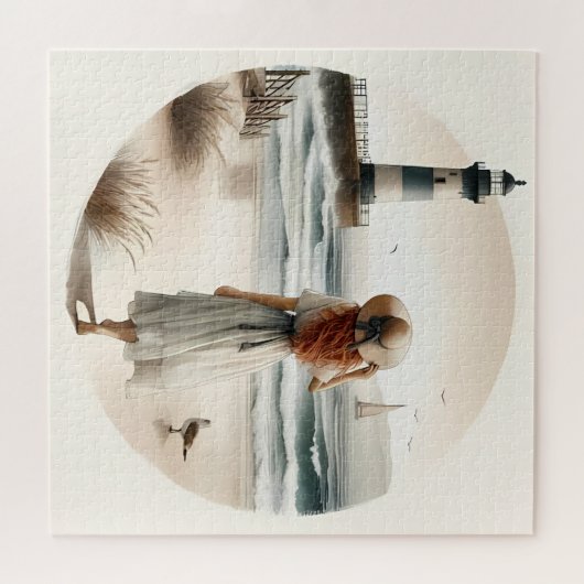 Seaside Lighthouse Stroll Puzzel Legpuzzel (Horizontaal)
