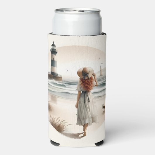 Seaside Lighthouse Stroll Seltzer Blikjeskoeler (Seltzer Achterkant)