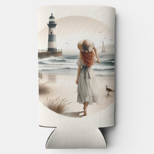 Seaside Lighthouse Stroll Seltzer Blikjeskoeler (Achterkant)