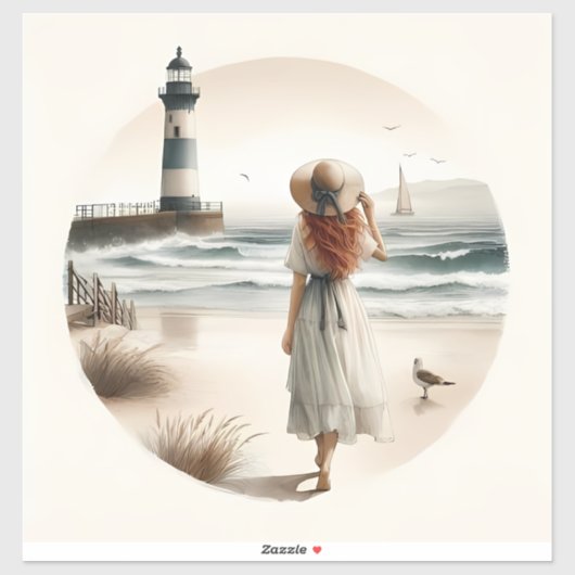 Seaside Lighthouse Stroll Sticker (Vel)