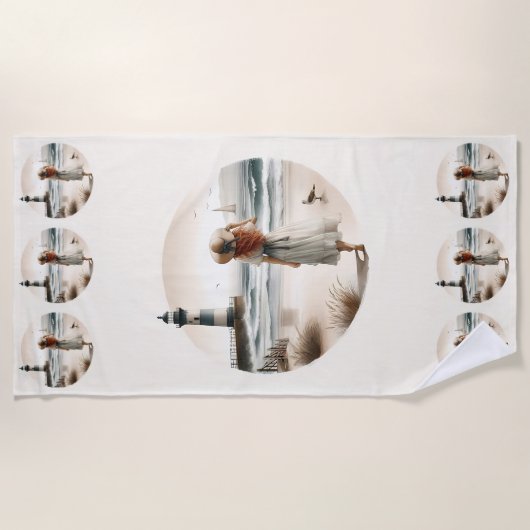 Seaside Lighthouse Stroll Strandlaken (Voorkant)