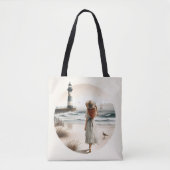 Seaside Lighthouse Stroll Tote Bag (Voorkant)