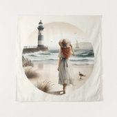 Seaside Lighthouse Stroll Wandkleed (Voorkant)