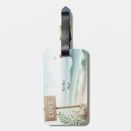Seaside Love Beach Bagagelabel (Achterkant verticaal)