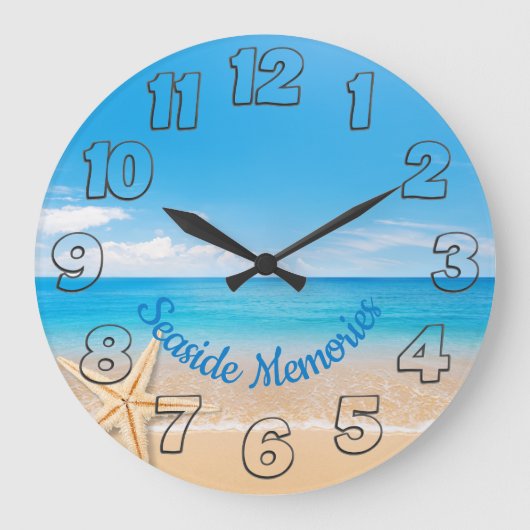 Seaside Memories Round Wall Clock Grote Klok (Voorkant)