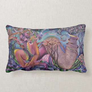 Seaside Mermaid Pillow, Soft Tones, Lumbar Kussen