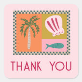 Seaside Modern BEDANKT VOOR DE BESTELLING Schattig Vierkante Sticker (Voorkant)