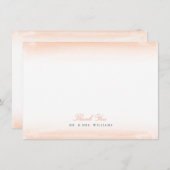 Seaside Monogram Koral Flat Bedankt voor je briefj Notitiekaartje (Voorkant / Achterkant)