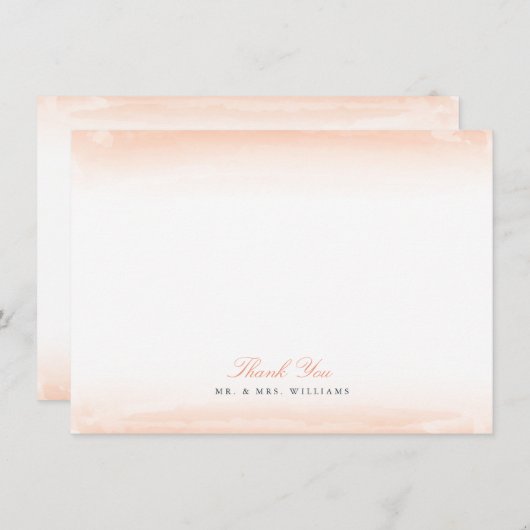 Seaside Monogram Koral Flat Bedankt voor je briefj Notitiekaartje (Voorkant / Achterkant)