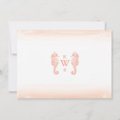 Seaside Monogram Koral Flat Bedankt voor je briefj Notitiekaartje (Achterkant)