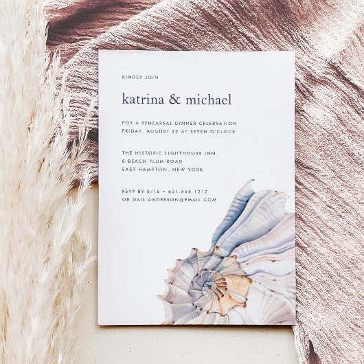 Seaside | Nautical rehearings diner Invitation Kaart