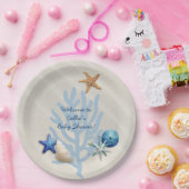 Seaside Oceanic Beach Thleys's Baby shower Papieren Bordje (Feest)