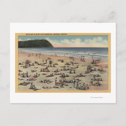 Seaside, Oregon - Bathing in Suft and Sunshine Briefkaart (Voorkant)
