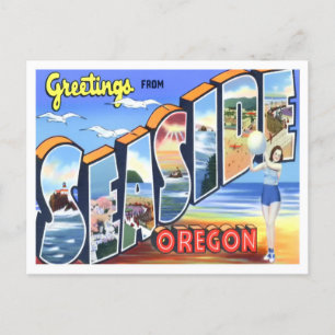 Seaside, Oregon  Big Letters Briefkaart